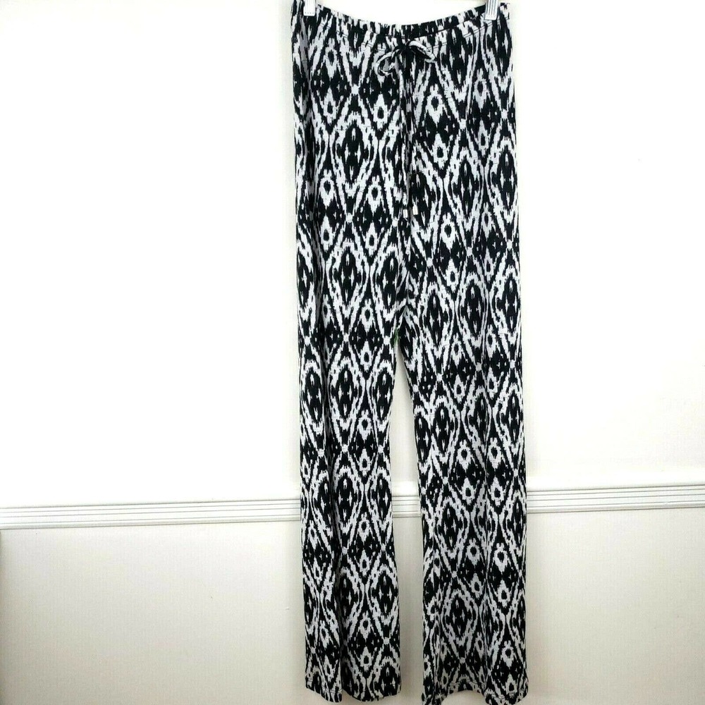 Elan Cover Up Boho Pants Semi Sheer Knit Flare Leg